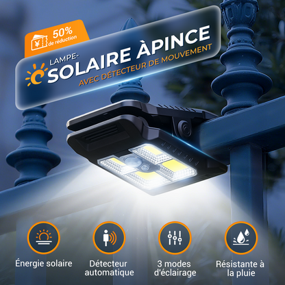🎄🔥Offre spéciale Nouvel An🔥 Lampe Solaire à Clip Extérieur avec Détecteur de Mouvement