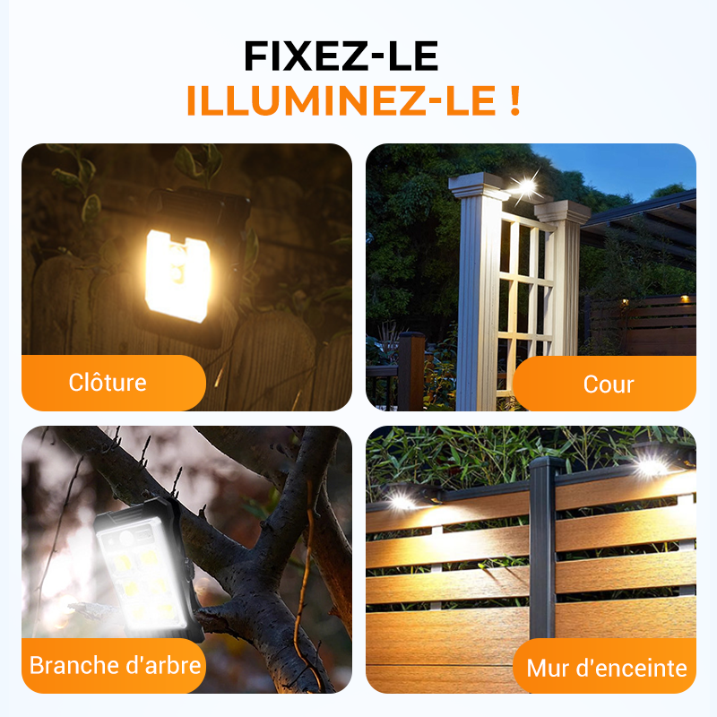 🎄🔥Offre spéciale Nouvel An🔥 Lampe Solaire à Clip Extérieur avec Détecteur de Mouvement