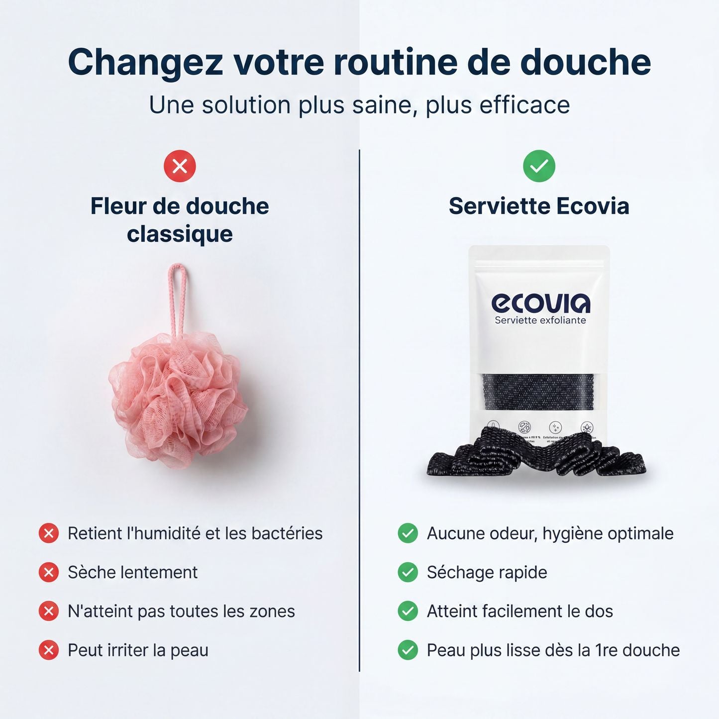 Serviette de douche exfoliante Ecovia